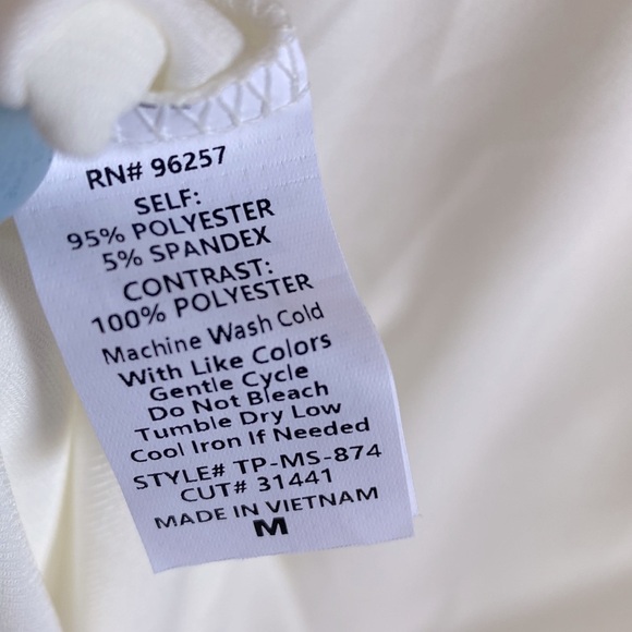 PerSeption concept White ruffle Front sheer Long-sleeve top, size M, NWOT - Picture 6 of 7